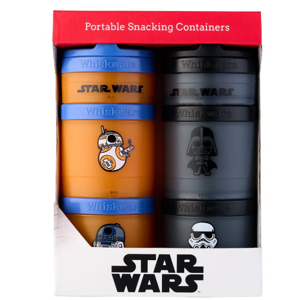 Whiskware Star Wars Stackable Snack Pack Containers - Vader & Stormtrooper