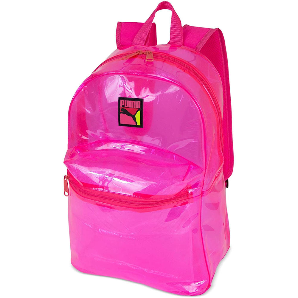 Puma Transparent Quick Access Backpack with Adjustable Shoulder Straps Pink