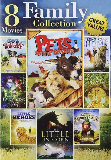 8-Movie Family Collection 2 DVD Pets To The Rescue And More! -