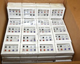 Lot of 74 Sets of 6 Pairs Women's Colorful Solitaire CZ Earrings -