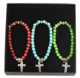 Lot of 92 Sets of 3 Women's Inspiration Cross Charm Bracelets -