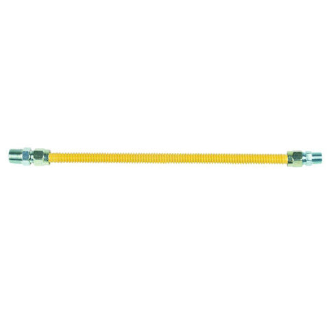 BrassCraft 1/2 in. MIP x 3/8 in. MIP x 18 in. Stainless Steel Gas Connector -
