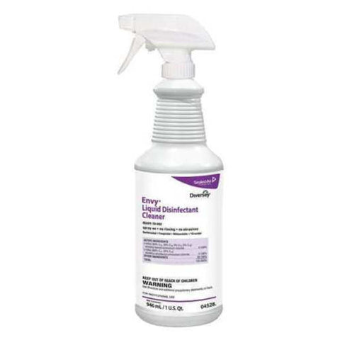 Diversey 04528 Envy 32oz Liquid Disinfectant Cleaner, Case of 12 - NEW -