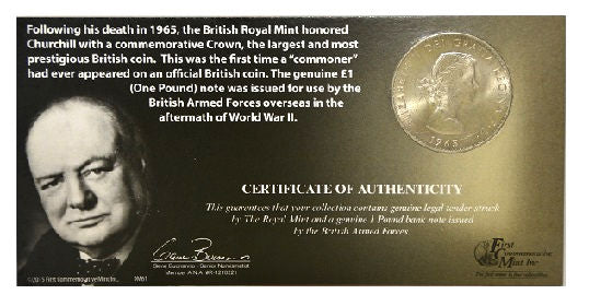 First Commemorative Mint Winston Churchill Collection - Coin, Voucher 1953-1963 -