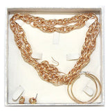 Lot of 47 Sets of Women's Golden Necklace & Earrings -