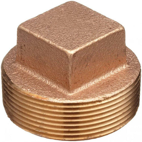 ProFlo IBRLFSHSPH 1-1/4" Brass Square Head Solid Plug, Case of 30 -