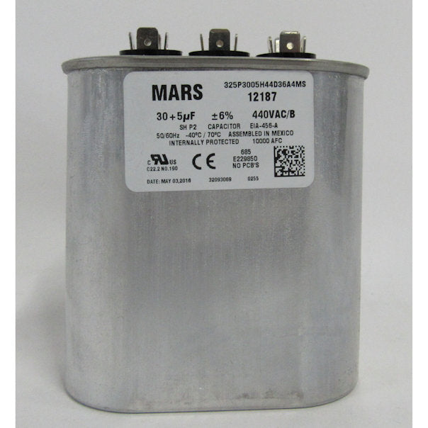 Mars 12187 Motor Run Capacitor 30/5 MFD -
