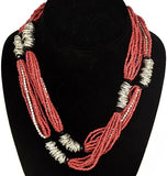 Lot of 34 Pieces of Women's Long Bead Burgundy Necklace -