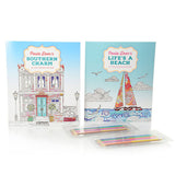 Paula Deen "Life's a Beach" & "Southern Charm" Coloring Books w/ Colored Pencils -