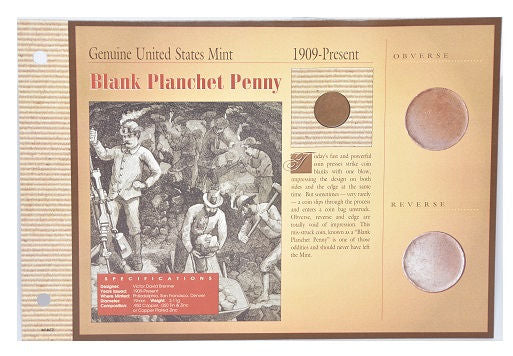 1909-Present Blank Planchet Penny & 1946-1951 Booker T. Washington Half Dollar -