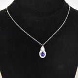Lot of 57 Sets of Women's Platinum Plated Tanzanite CZ Pendant & Earrings -