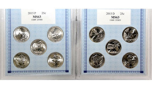 American Coin Treasure Set of Ten 2015 Quarters -