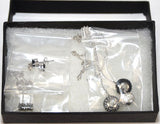 Lot of 160 Set of Women's Shades Of Gray Pendant & Earrings -