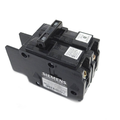 Siemens BQ2B060 60-Amp Double Pole 120/240-Volt 10KAIC Lug In/Lug Out Breaker -
