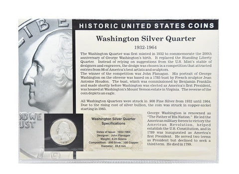 The Morgan Mint Historical United States Coins Silver Dime & Silver Quarter Set -