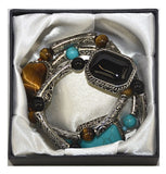 Lot of 62 Sets of 3 Women's Southwestern Style Genuine Gemstone Stretch Bracelet -