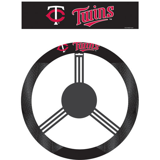 MLB Minnesota Twins Poly-Suede Steering Wheel Cover -
