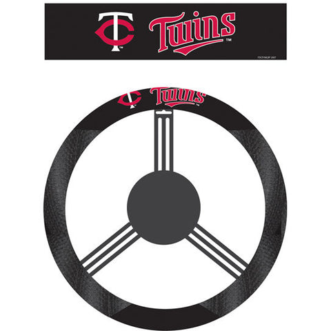MLB Minnesota Twins Poly-Suede Steering Wheel Cover -